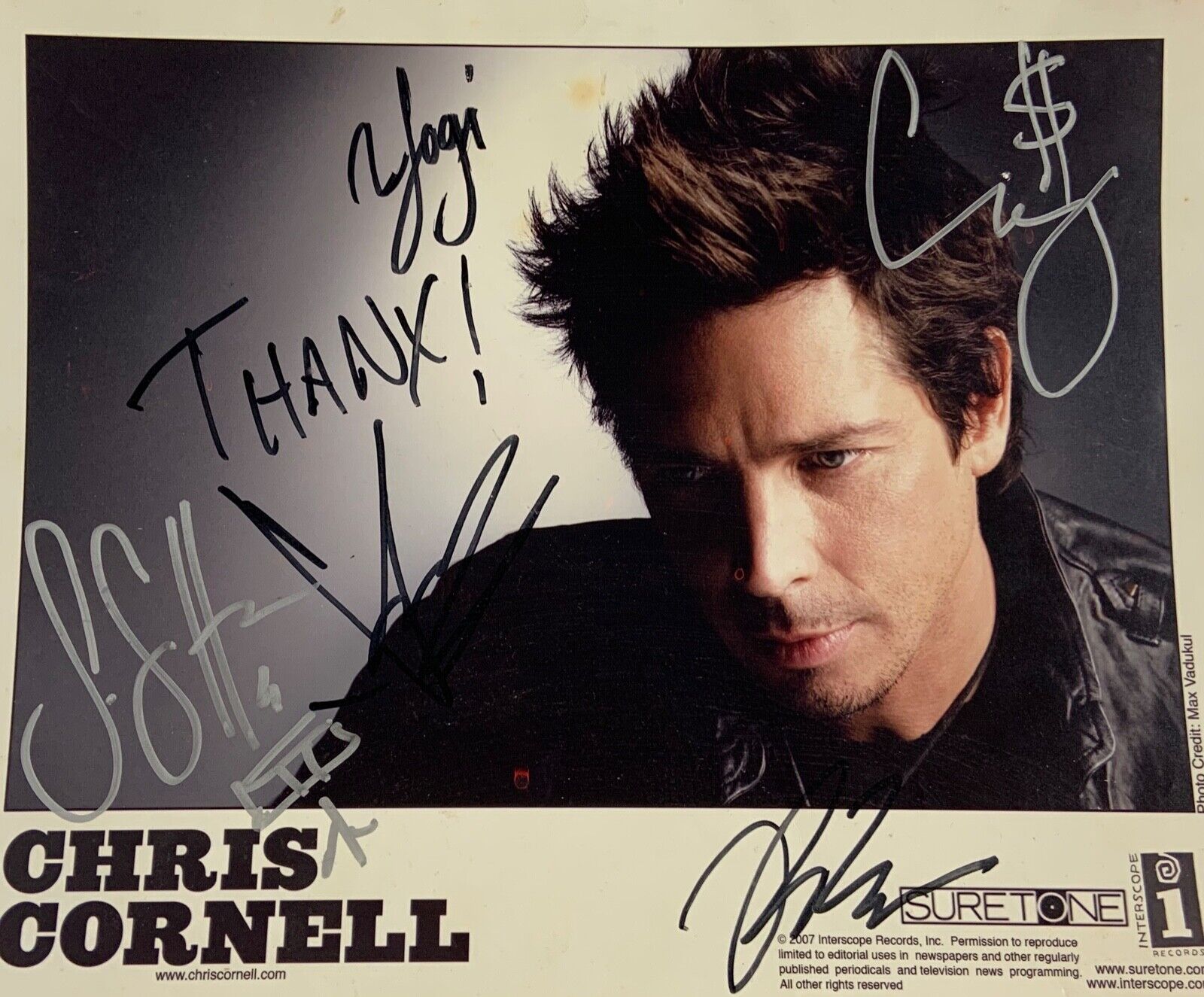 Chris Cornell JSA Soundgarden Audioslave Signed Autograph 8 x 10 Photo Poster painting