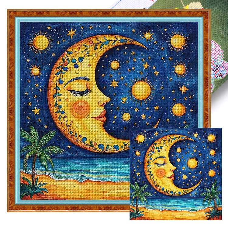 『YiShu』Moon - 11CT Stamped Eco-Friendly Cotton Thread Cross Stitch(50*50cm)