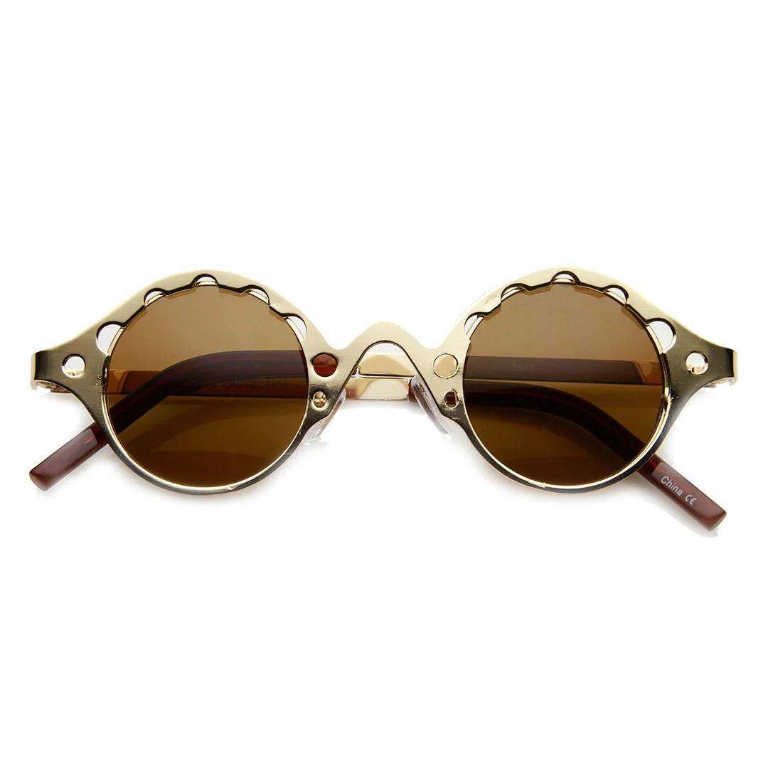 Full Metal Unique Retro Steampunk Fashion Round glasses