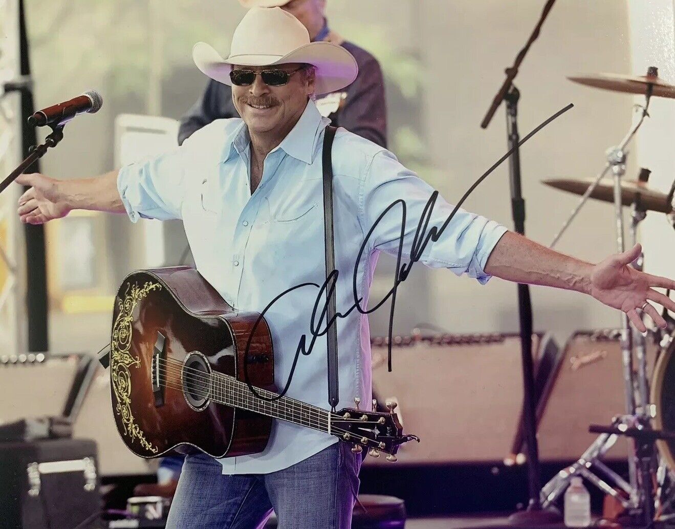 ALAN JACKSON HAND SIGNED 8x10 Photo Poster painting COUNTRY MUSIC SUPER STAR LEGEND RARE AUTO