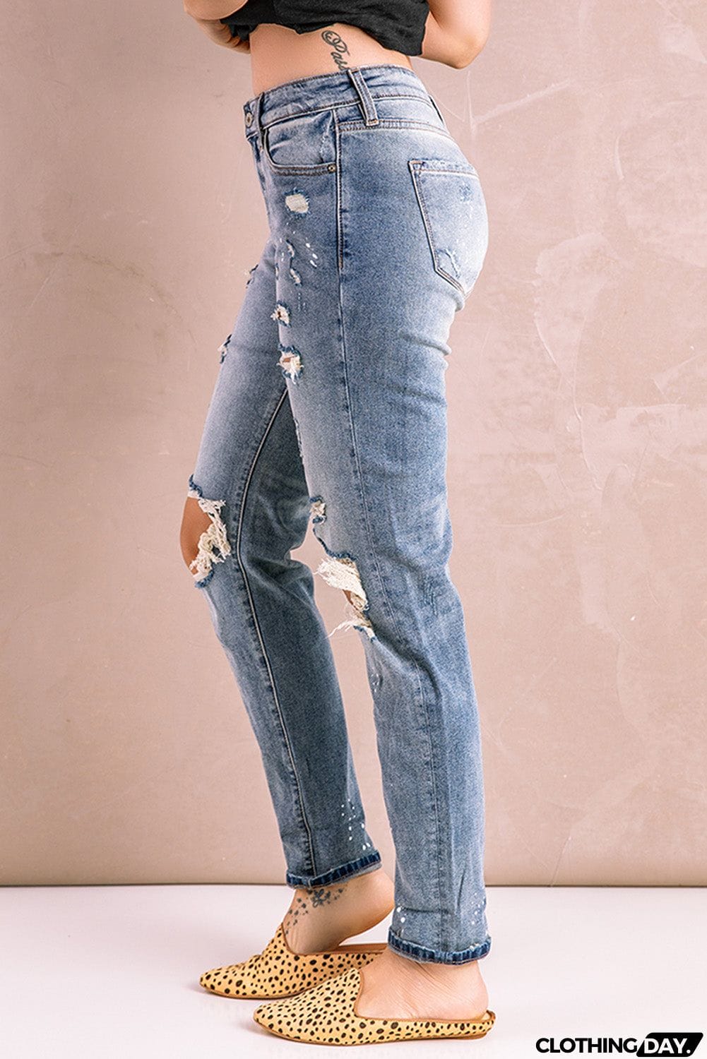 Faded Splatter Denim Pants