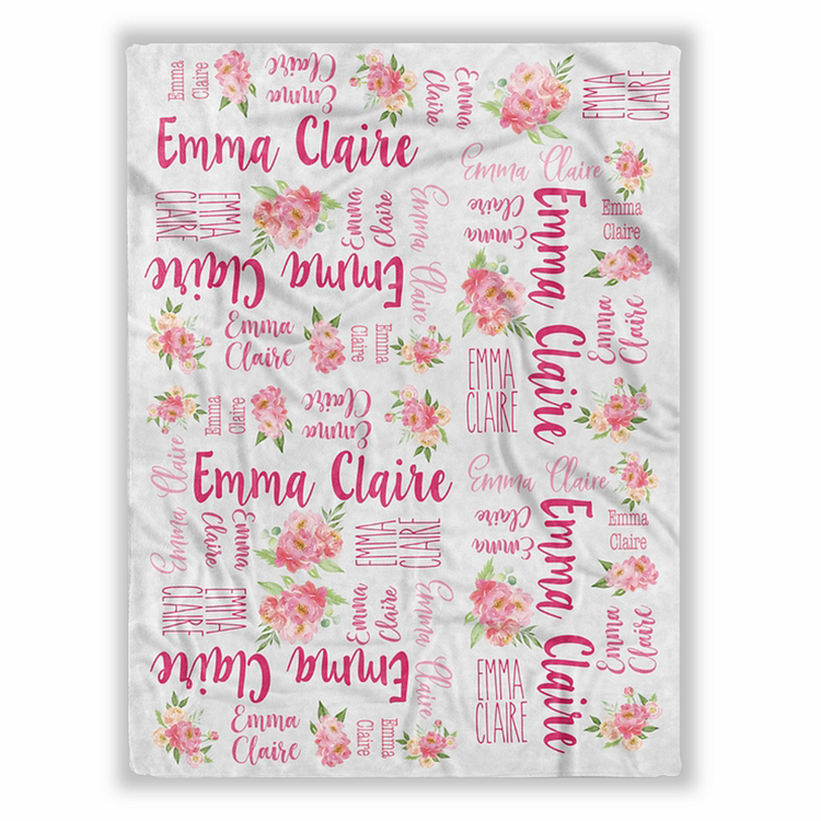 BlanketCute-Personalized Lovely Kid Flower Blanket with Your Kid's Name | 01