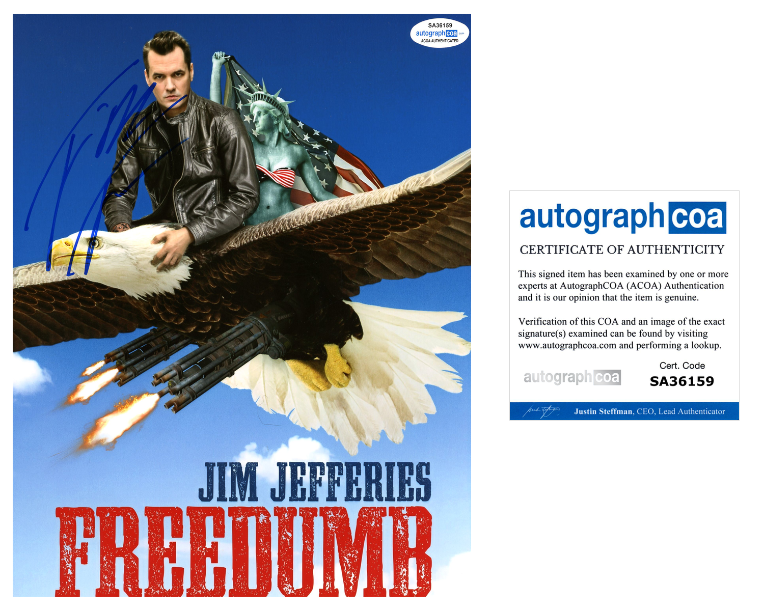 Jim Jefferies Signed Autographed 8x10 Photo Poster painting Comedian ACOA COA