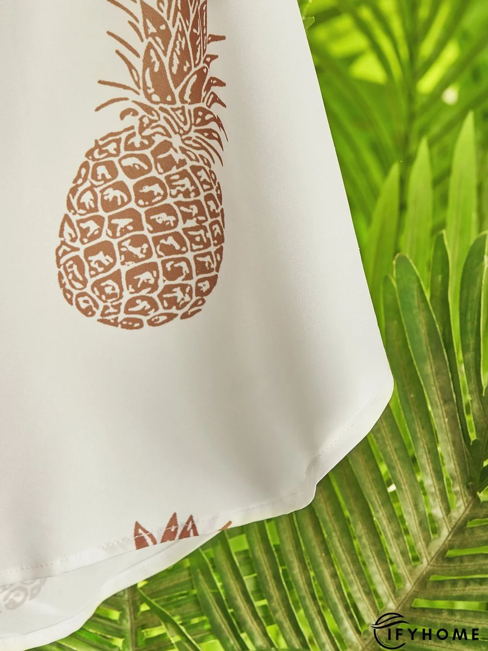 Casual Pineapple Shirt Collar Long Sleeve Blouse | IFYHOME