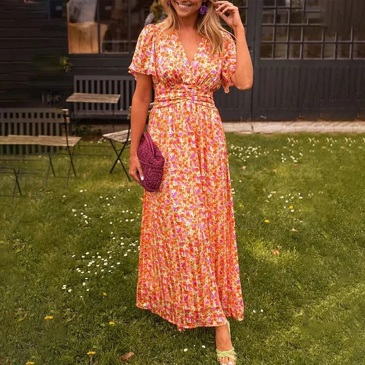 Cute vintage floral dress for women