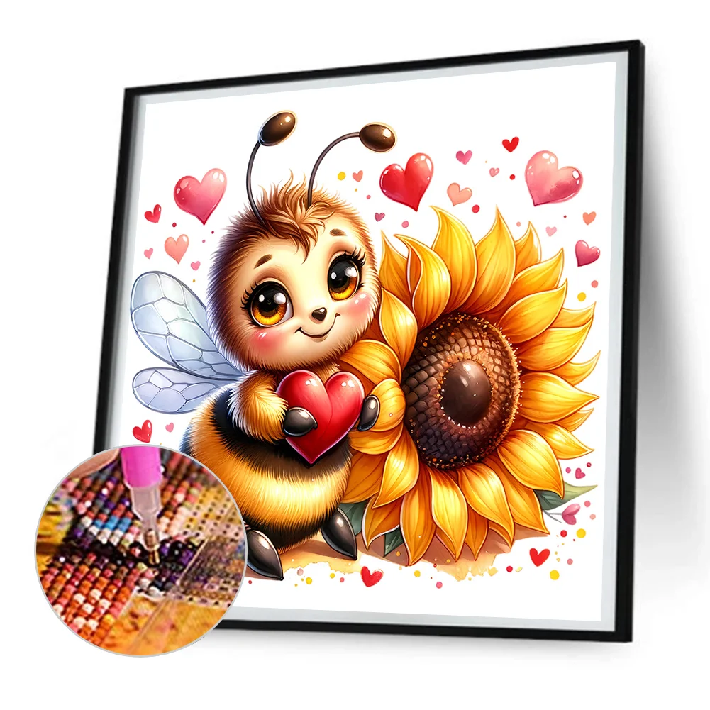 Diamond Painting - Full Round Drill - Cute Bee(Canvas|30*30cm)