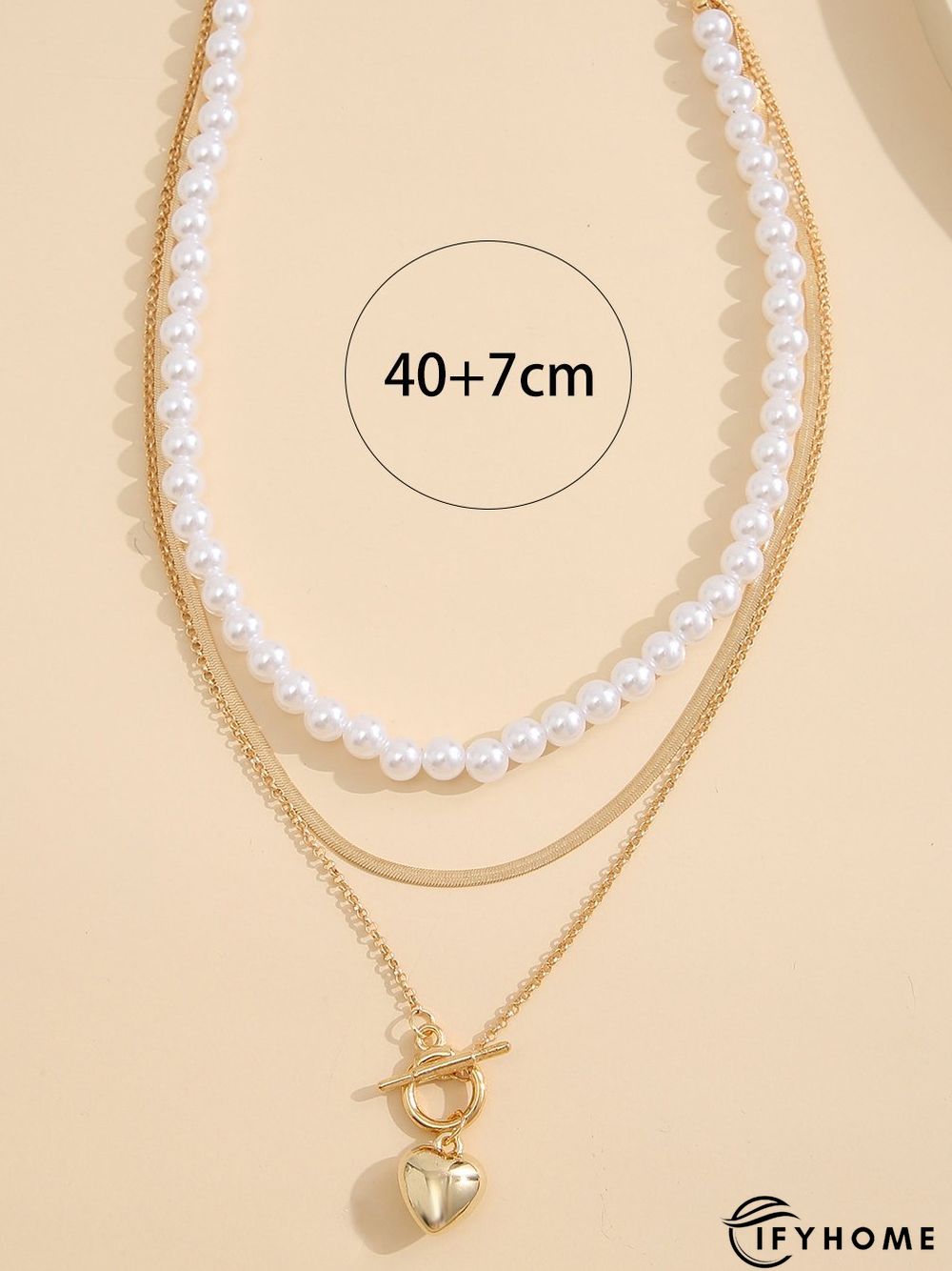 Boho Pearl Heart Layer Necklace Party Jewelry | IFYHOME