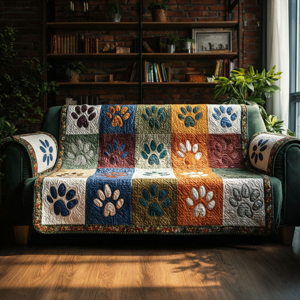 Paw Lovers Quilted Sofa Cover NCU0PT10911 everthome