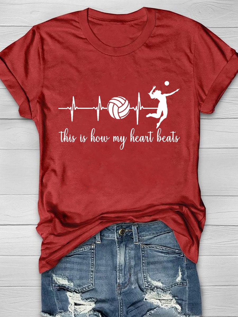This Is How My Heart Beats Volleyball Short Sleeve T-Shirt