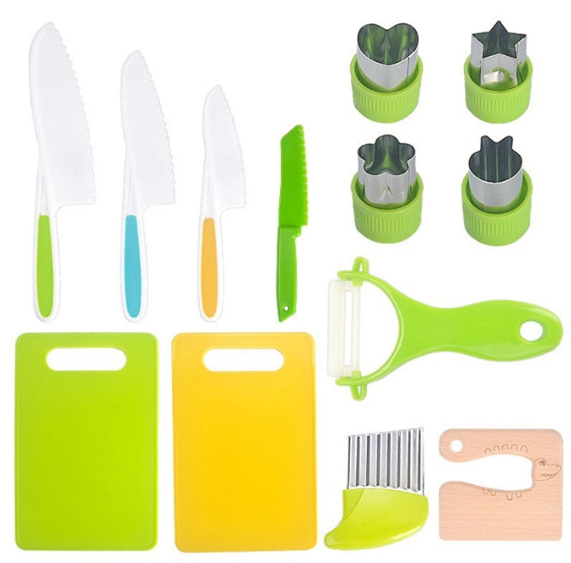 Casual Solid Color Plastic Chopping Board Fruit Knife 1 Set