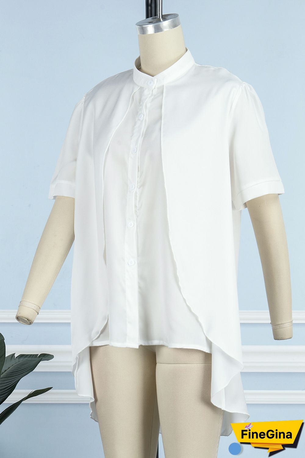 Burgundy Casual Solid Patchwork Shirt Collar Tops