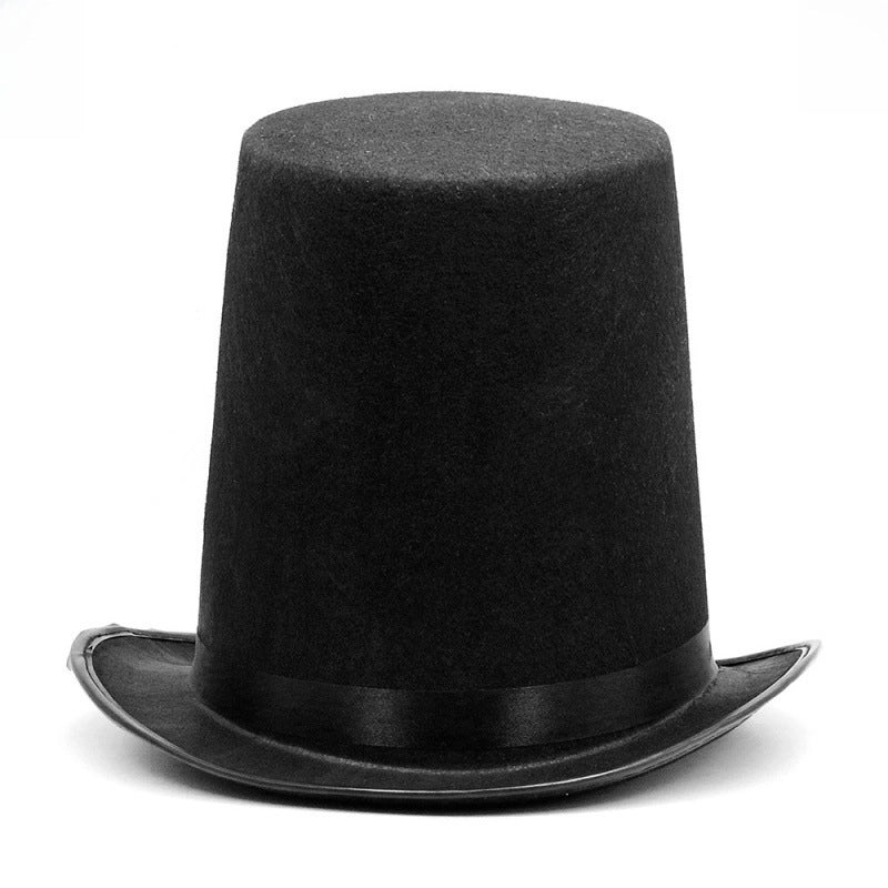 High Hat Retro British Gentleman Jazz Hat Magician Hat Performance Sequin Hat Rain Silk High Barrel Top Hat Non-woven Fabric