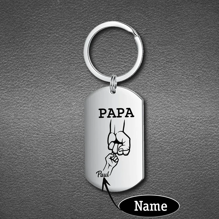 Kettenmachen Personalisierbarer 1 Name Papa/Opa Faust Schlüsselanhänger-Lieber Papa/Opa du hast ja bereits uns\mich-Geschenk für Vater Vatertag