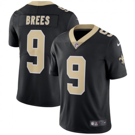 Men's  New Orleans Saints #9 Drew Brees Black Stitched NFL Vapor Untouchable Limited Jersey