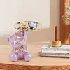 Bear Storage Tray Bear Tray Statue Decorative Jewelry Candy Tray for Home Office