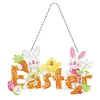 5D DIY Special Shaped Diamond Painting Easter Egg Bunny Festival Hanging With Lamp String Kit