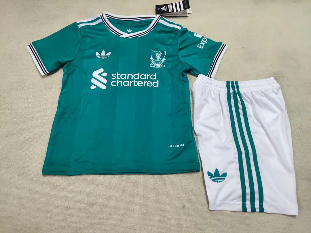 25/26 Liverpool Third Away Kids Kit Football Jersey  Thai Quality