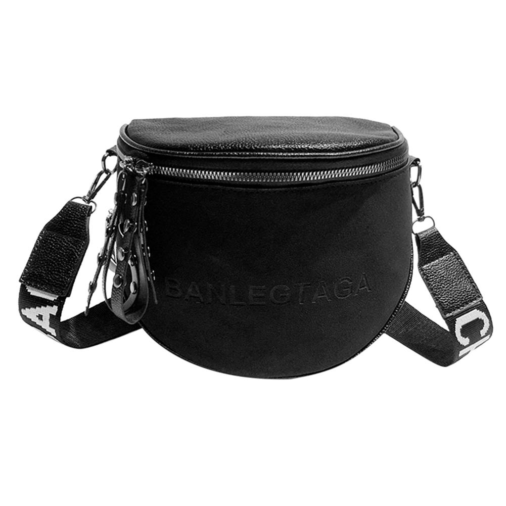 

Crossbody Bag PU Leather Semicircle Shoulder Saddle Bags, Grey, 501 Original