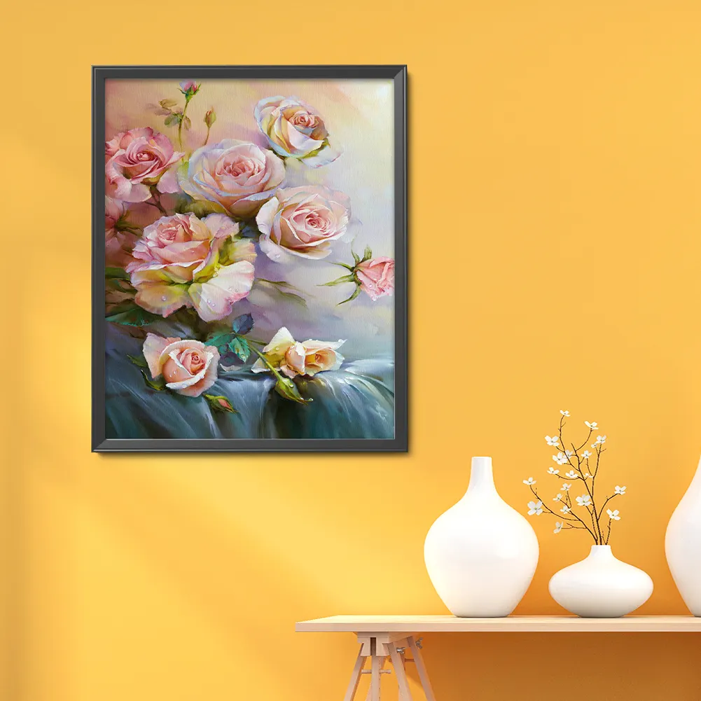 DIY Stamped Cross Stitch 11CT Full Embroidery 40*50cm - Pink Roses