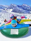 PVC Thickened Ski Ring with Handles Inflatable Ski Board Kids Snow Sledding Tool