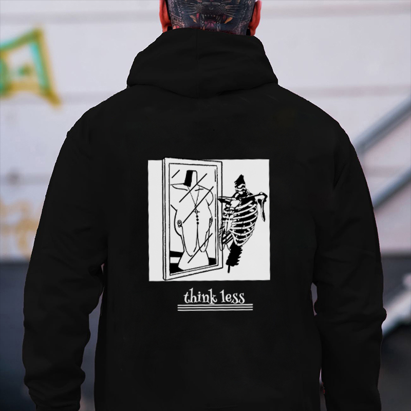 THINK LESS Casual Graphic Print Hoodie