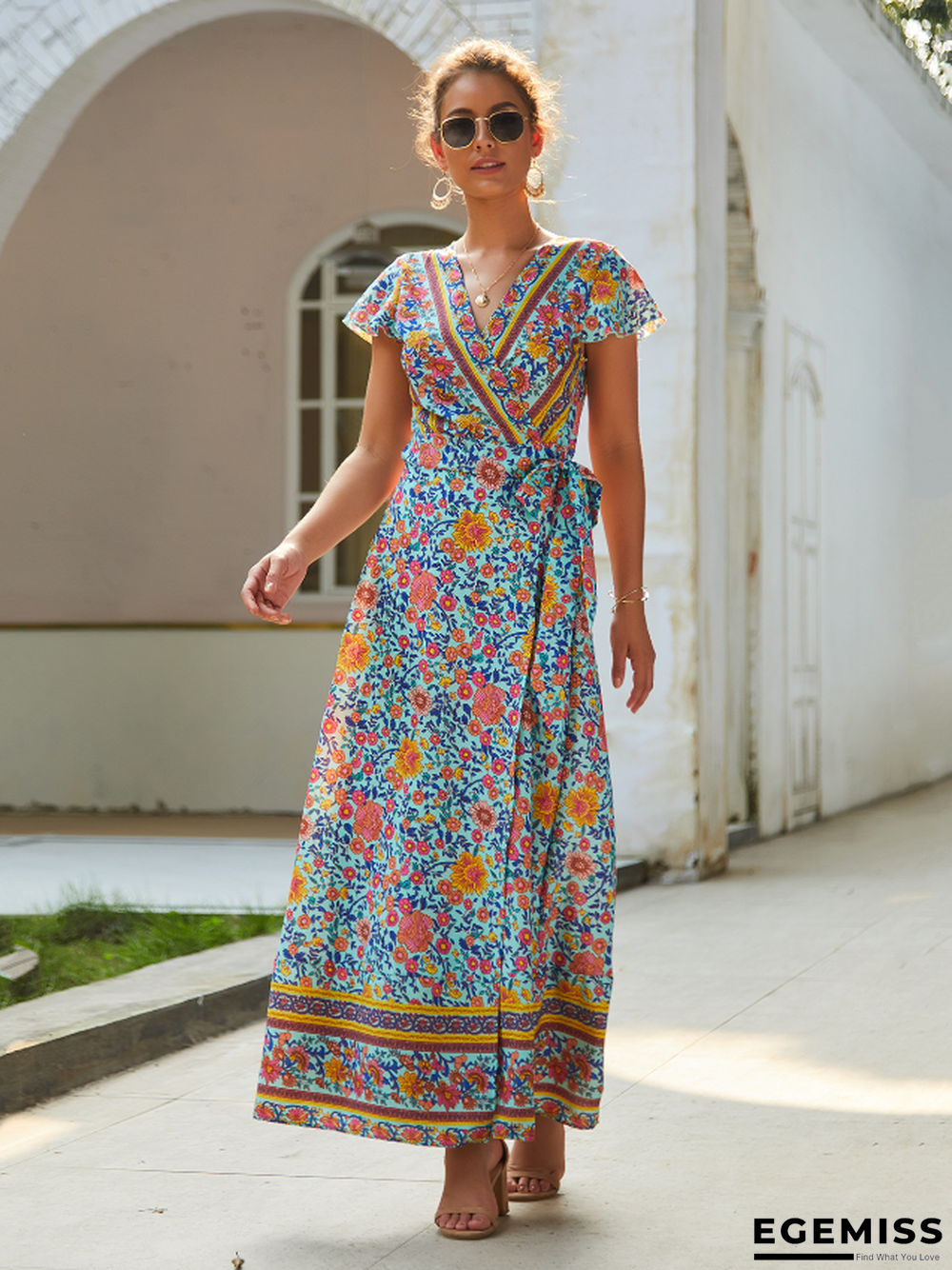Summer Vacation Print Sexy Jumpsuit Dress Women's Wear | EGEMISS