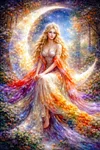 Luxury AB Velvet Diamond Painting Kit - Moon Fairy