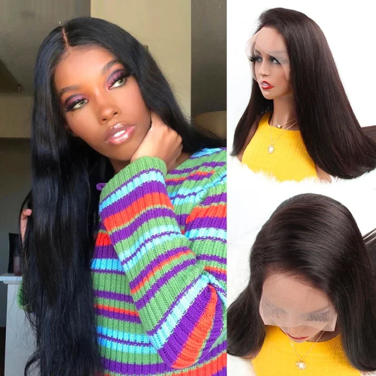 Straight Full Lace Front Human Hair Wigs-elleschic