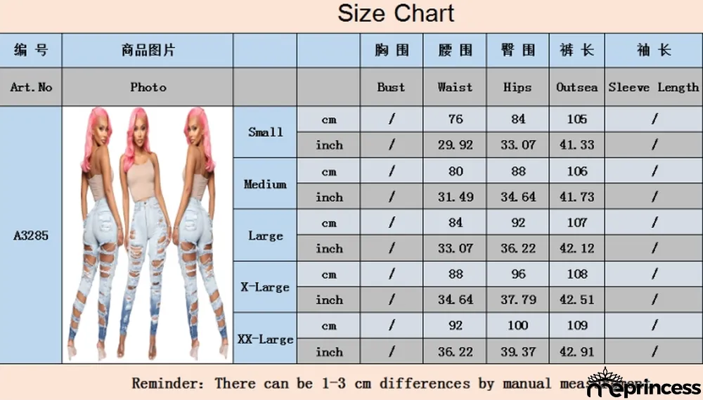 Summer High Waist Tight Ripped Blue Disdressed Jeans