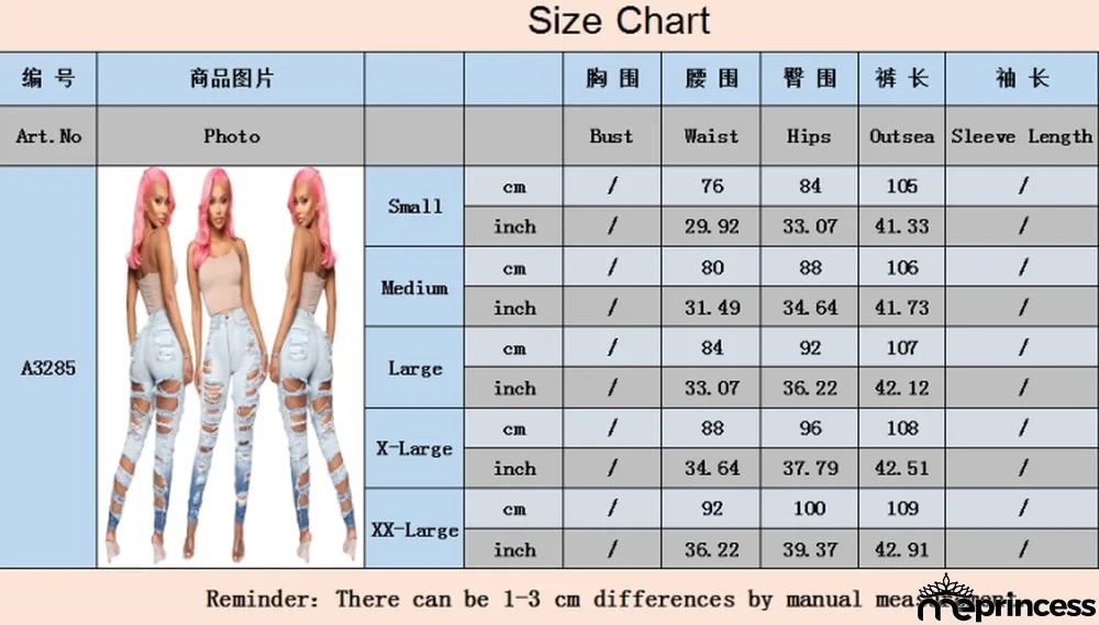 Summer High Waist Tight Ripped Blue Disdressed Jeans