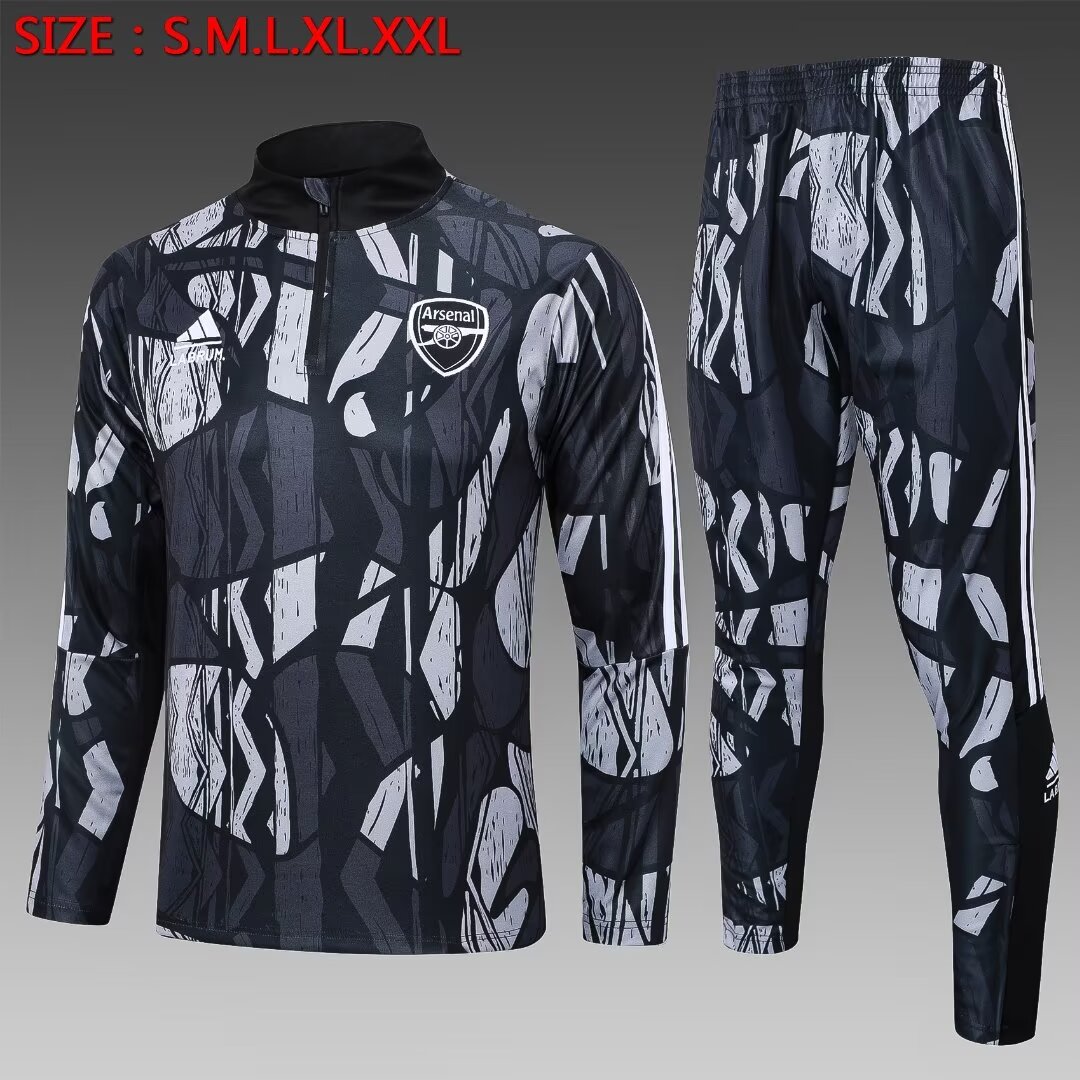 2024/2025 Arsenal Half-Pull Training Suit Dark Grey Football Shirt 1:1 Thai Quality mysite