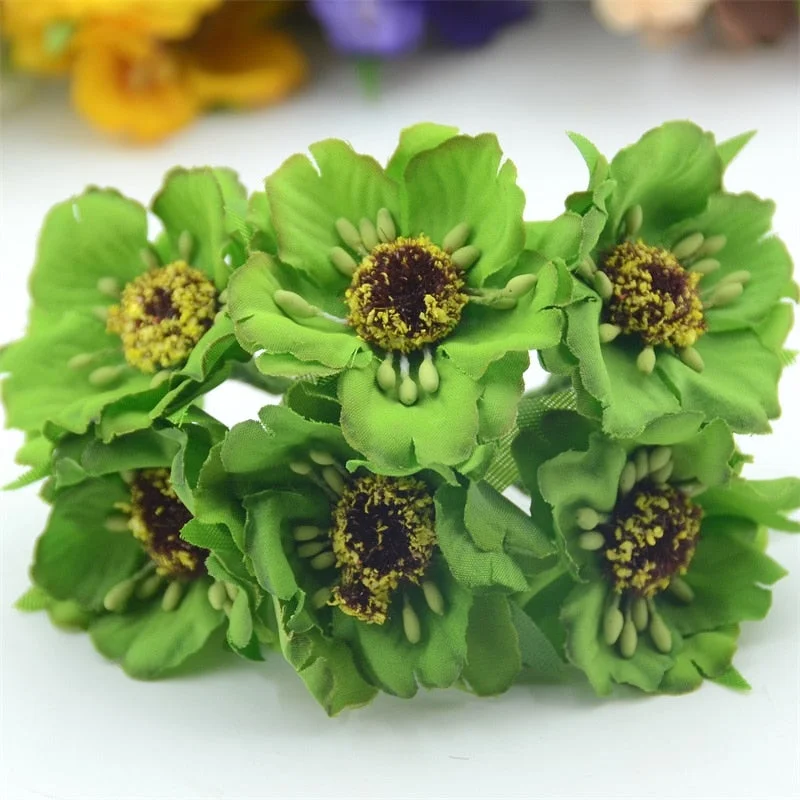 6pcs/lot Real Touch Hight Small Grade Artificial Poppy Bouquet Wedding Silk Rose Flowers For DIY Wedding Wreath Decoration