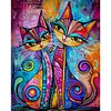 Abstract Cat Painting-11CT Stamped Cross Stitch 40*50cm/15.75*19.69in