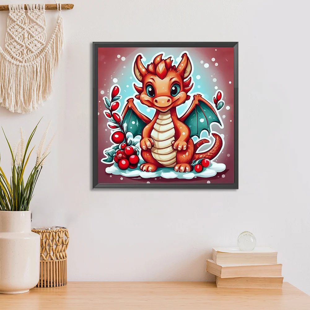 Full Round Diamond Painting 30*30cm - Little Dragon