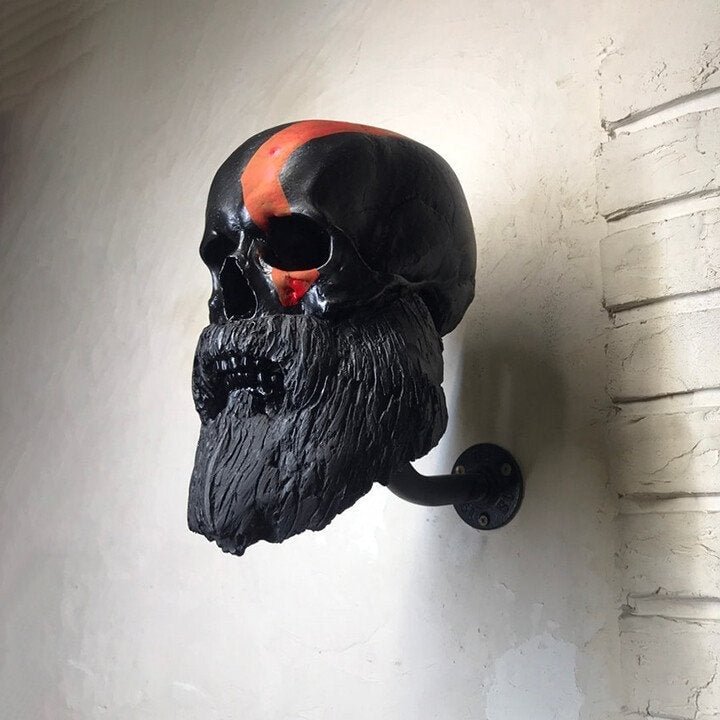 Motorcycle skull helmet holder