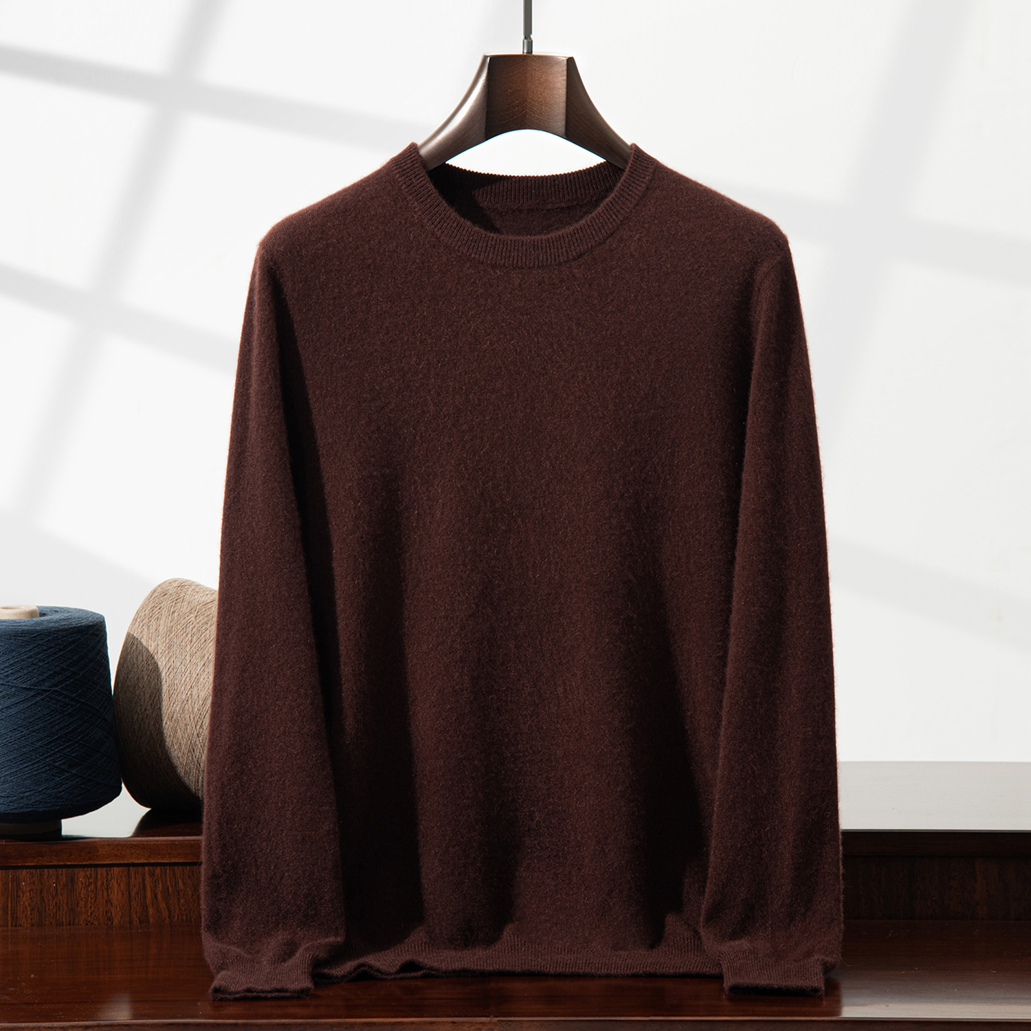 Men's Crewneck Cashmere Sweater | Cold Weather Essential REAL SILK LIFE