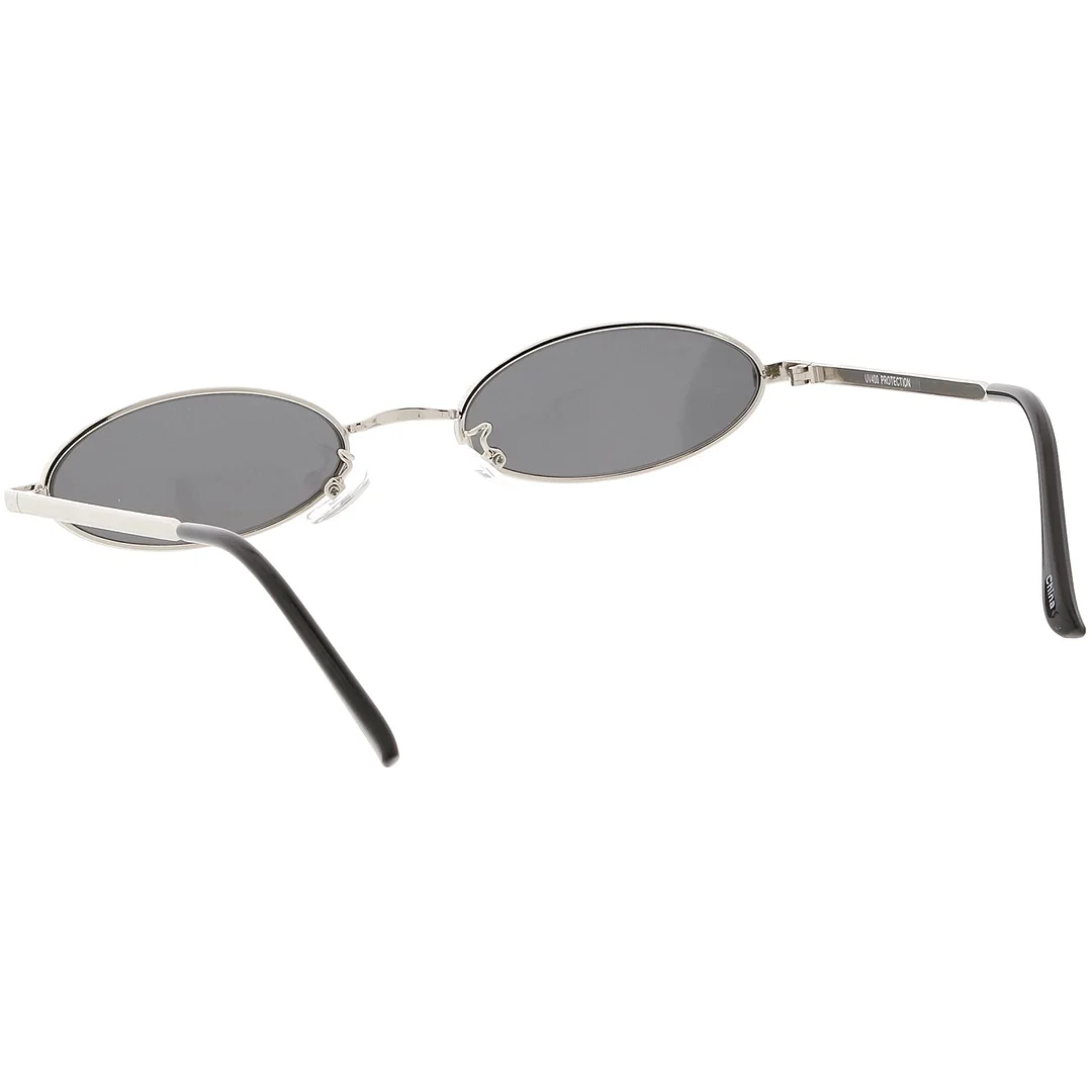 Extreme Small Oval glasses Neutral Colored Flat Lens 51mm