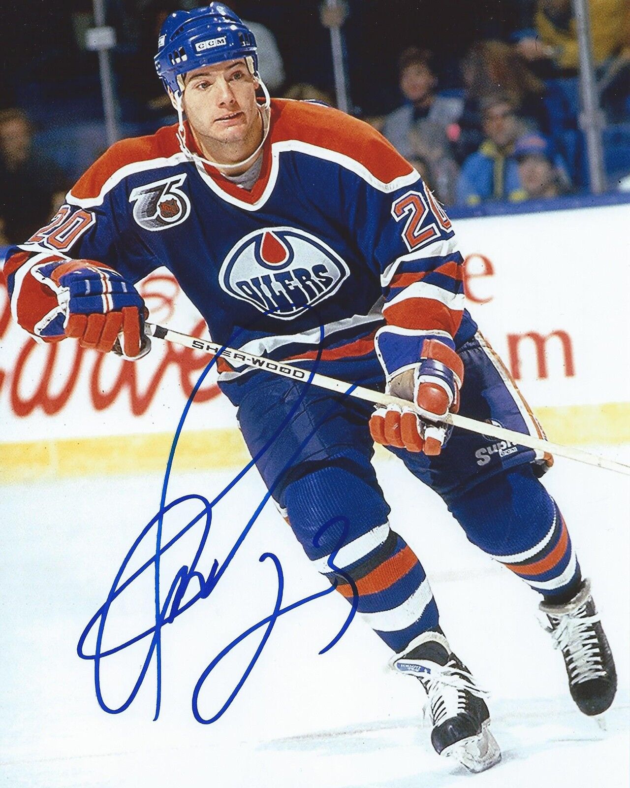 Martin Gelinas Signed 8x10 Photo Poster painting Edmonton Oilers Autographed COA