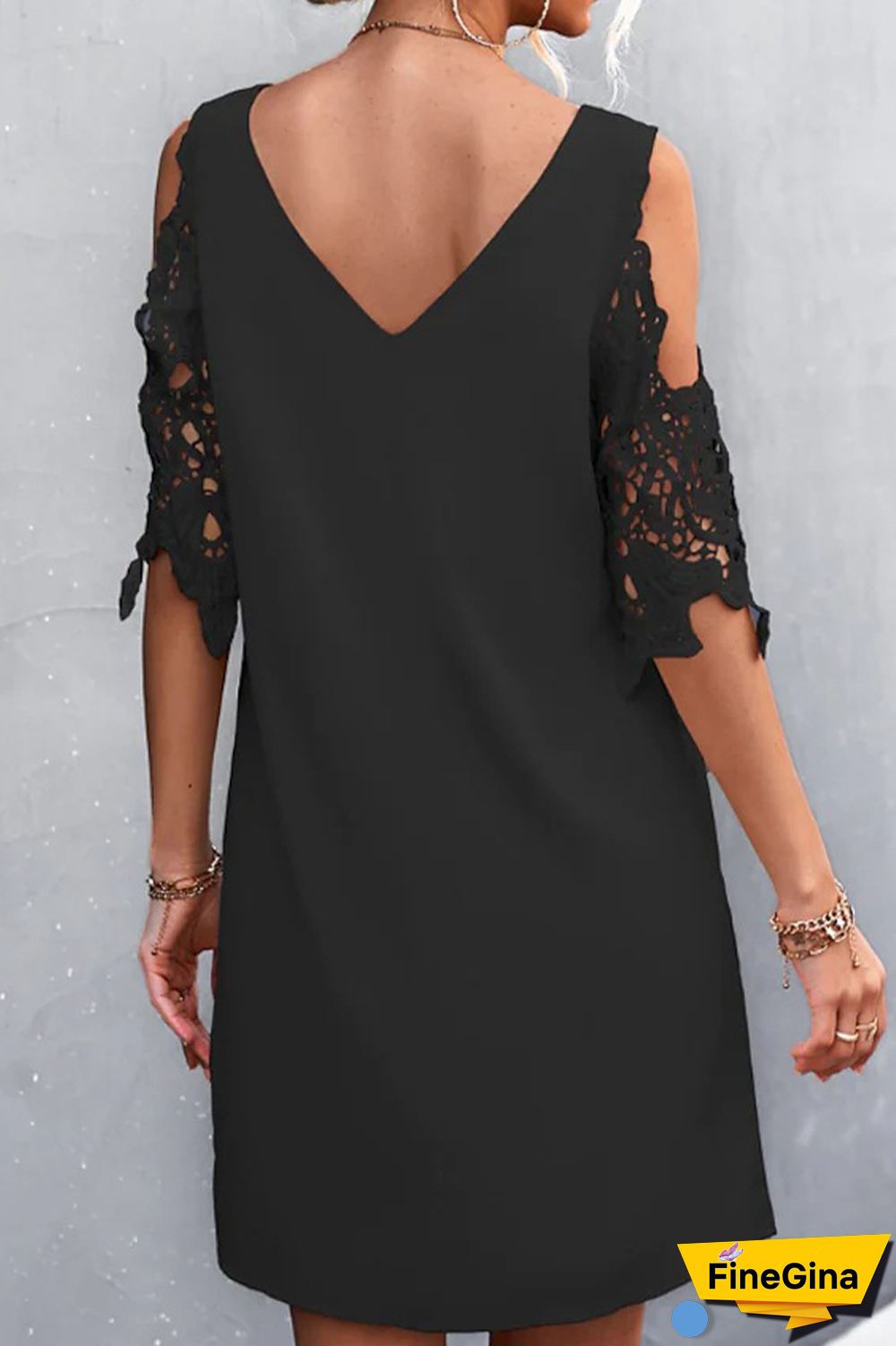 Casual Solid Split Joint V Neck Straight Dresses(3 colors)