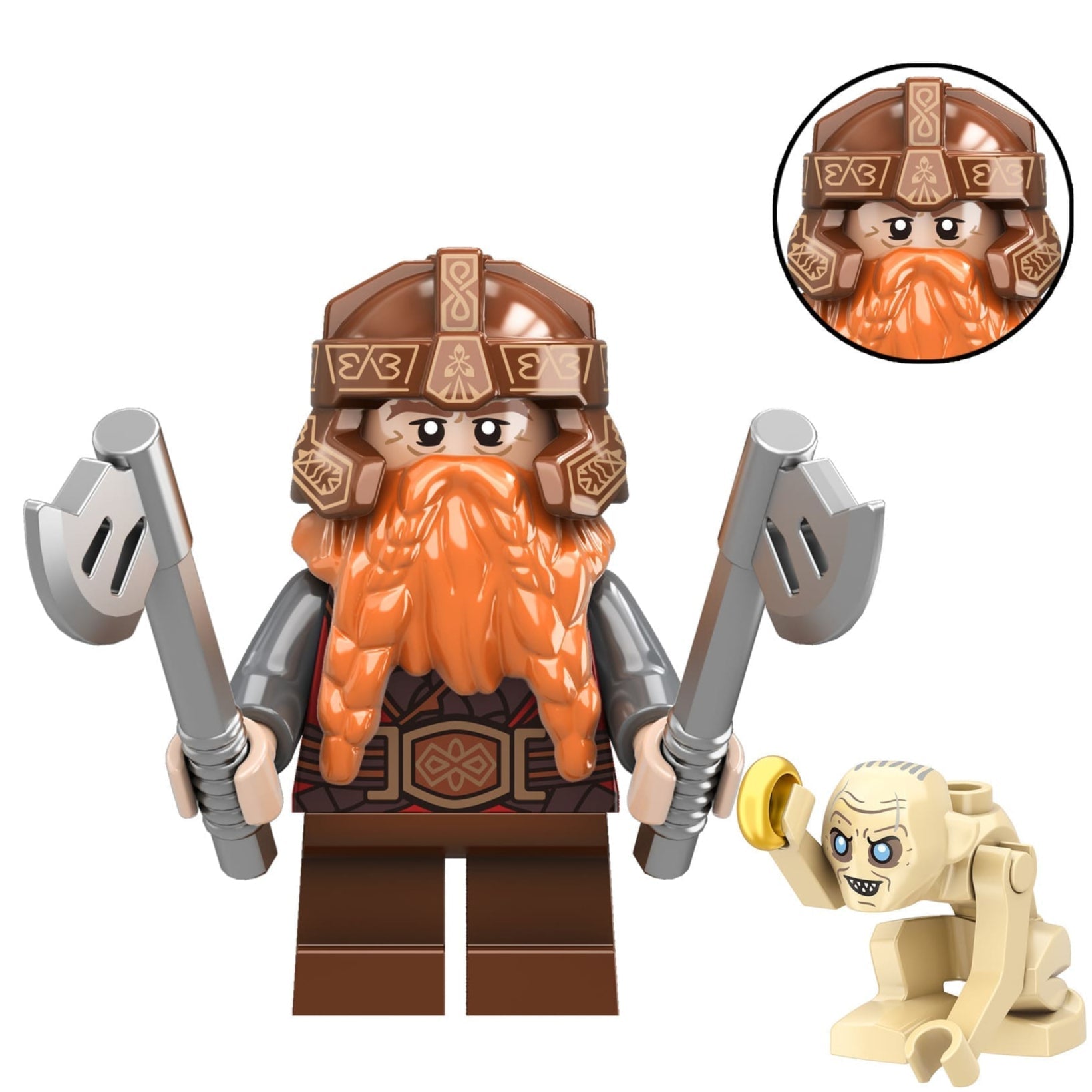 Gimli Custom Lord of the Rings Minifigure Minifigure Bricks monstertoys