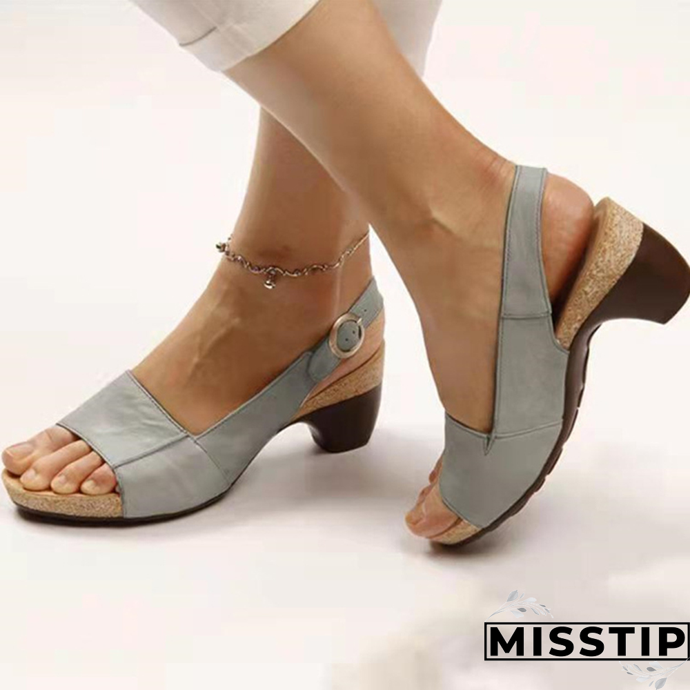 Women Sandals New Summer Sandals Elegant Chunky Heels Sandals Shoes Women Lightweight Women Heels Platform Sandalias Mujer