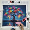 Arbre de vie coloré par le lac-plein diamant rond peinture-30 * 30cm