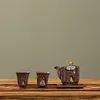 Rock and mineral wabi-sabi style tea cup, master cup, Dunhuang Mogao Grottoes retro Zen-style single cup ceramic tea set, Kung Fu tasting cup