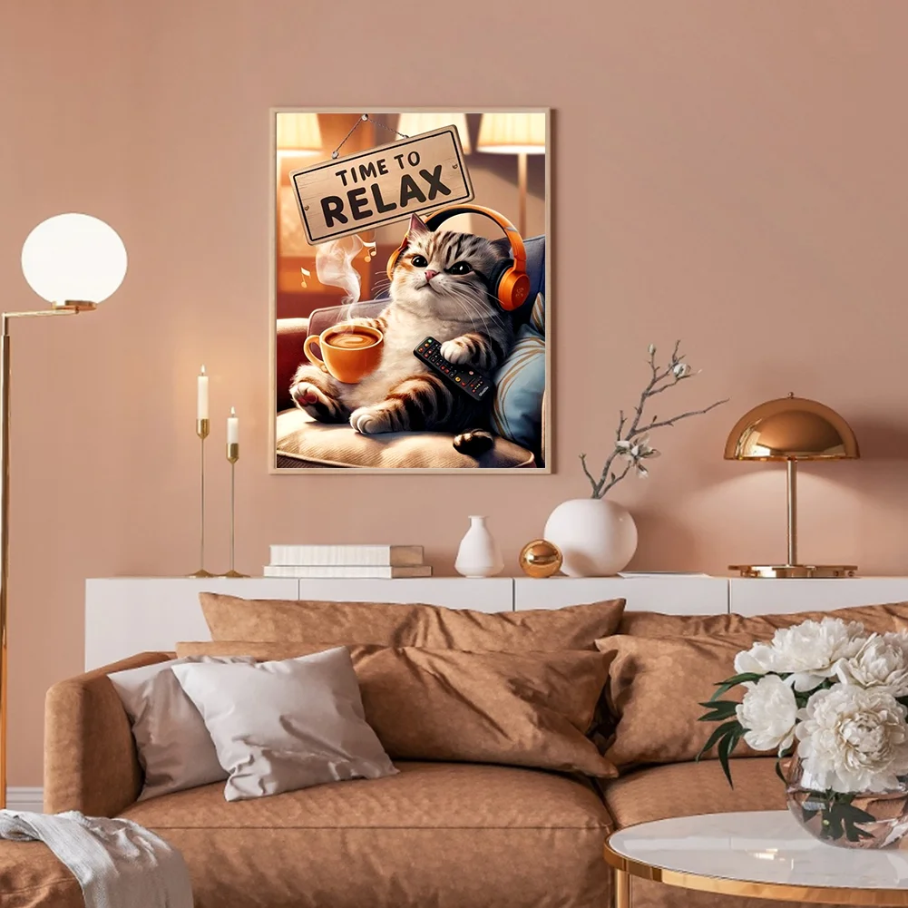 Diamond Painting - Full Round Drill - Cat(Canvas|30*40cm)