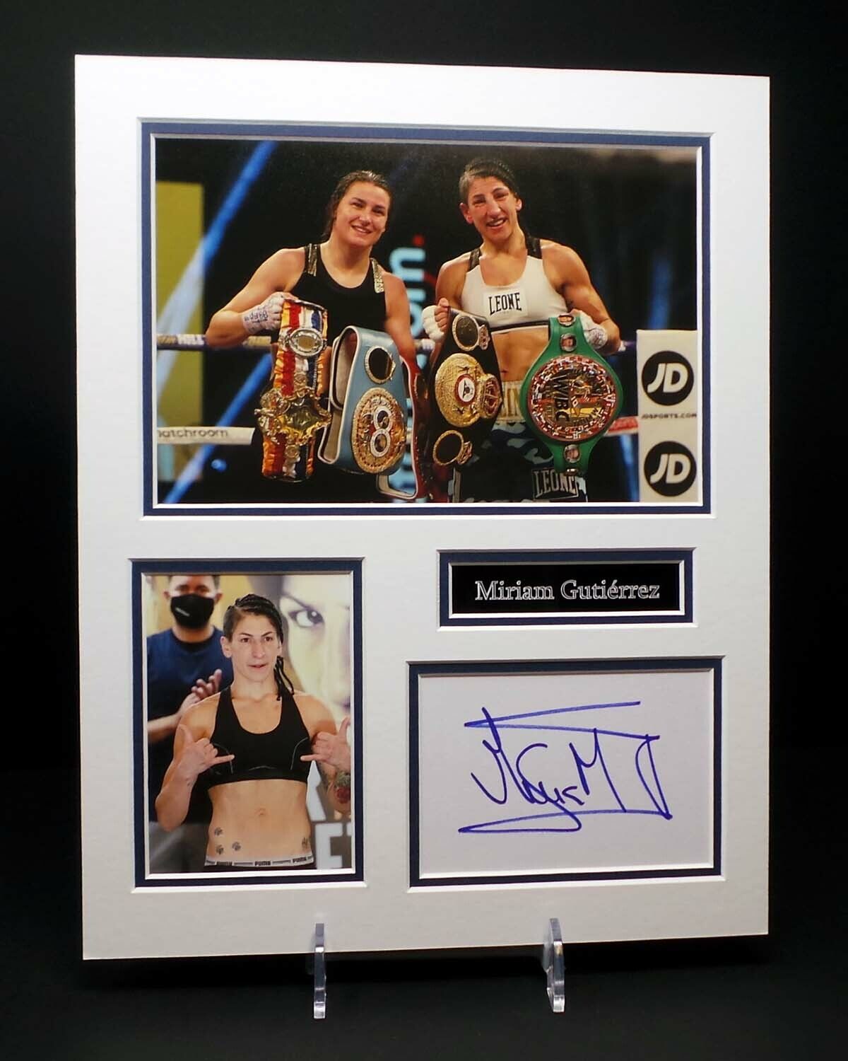 Miriam GUTIERREZ Signed Mounted Photo Poster painting Display AFTAL RD COA Female Spanish Boxer