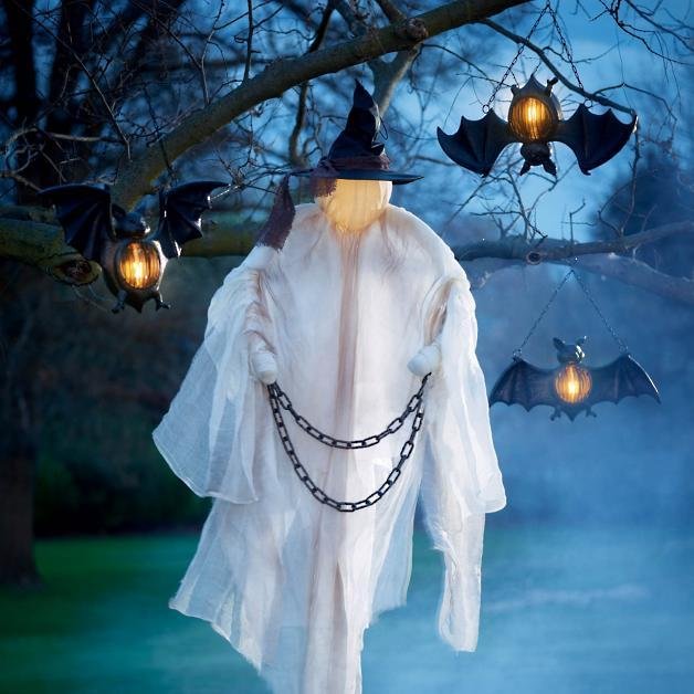 Farmhouse Hanging Witch Ghost With Lights For Halloween Decoration
