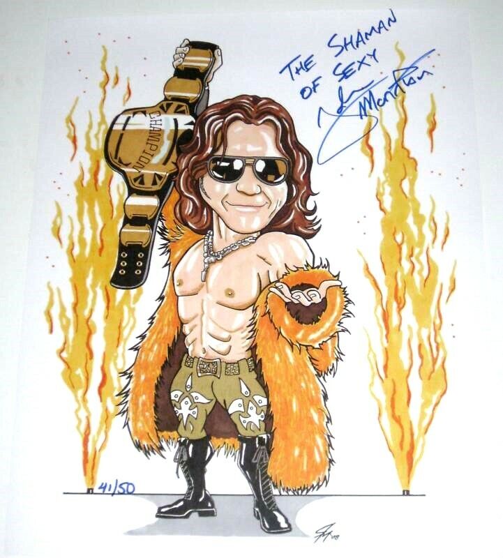 WWE JOHN MORRISON HAND SIGNED PAINTING Photo Poster painting WITH PROOF LIMITED OUT OF 50