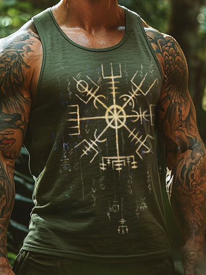 Men's Casual Viking Runes Totem Pattern Vest