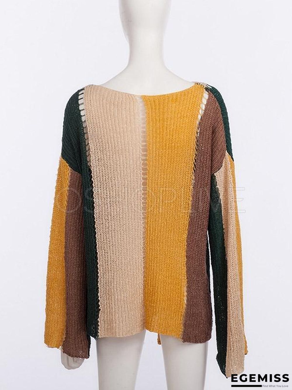 Color-block Loose Bandge Sweater | EGEMISS