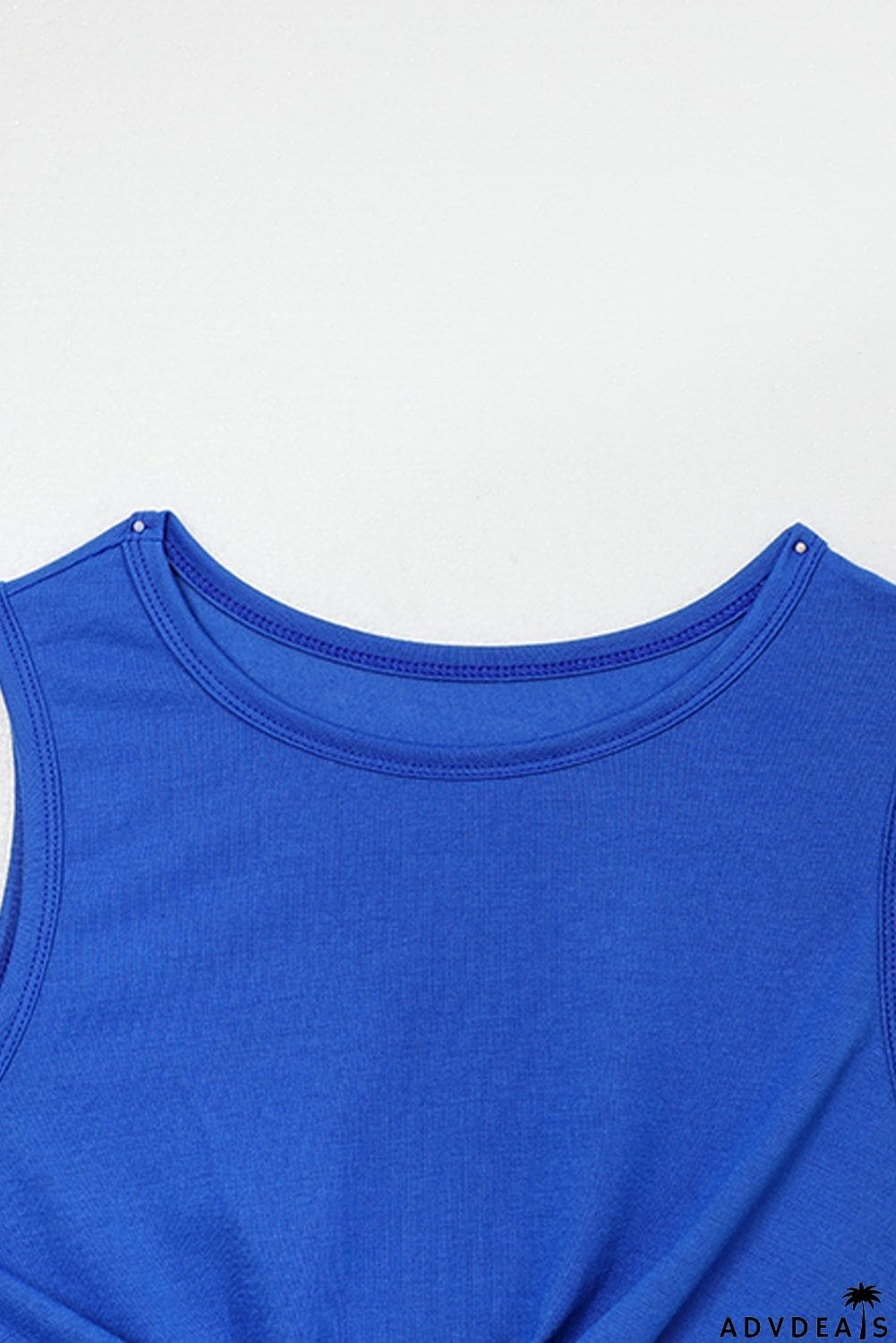 Burgundy Crew Neck Sleeveless Twist Hollow-out Bodycon Mini Dress